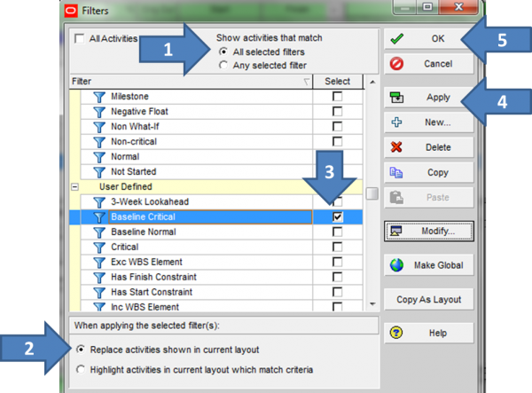 Tutorial - How To Display Baselines Critical Path P6