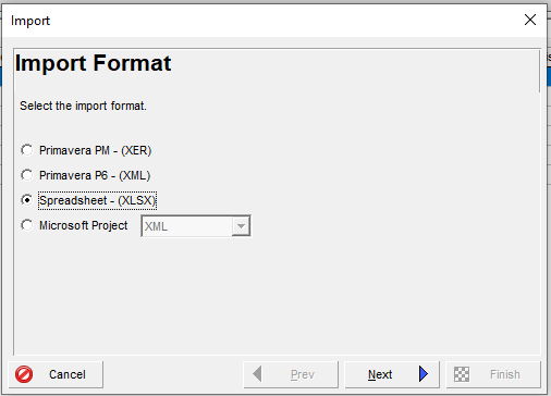 importing data to P6